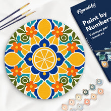 Charger l'image dans la galerie, Peinture par numéros Figured'Art Peinture par Numéro sur Disque en Bois - Mandala agrumes