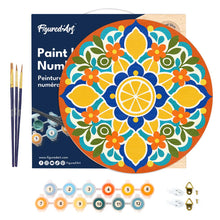Charger l'image dans la galerie, Peinture par Numéro sur Disque en Bois - Mandala agrumes
