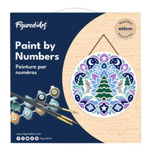 Charger l'image dans la galerie, Peinture par Numéro sur Disque en Bois - Mandala de Noël