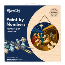 Charger l'image dans la galerie, Peinture par Numéro sur Disque en Bois - Crèche de Noël
