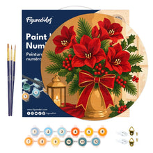 Charger l'image dans la galerie, Peinture par Numéro sur Disque en Bois - Étoiles de Noël