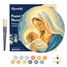Charger l'image dans la galerie, Peinture par Numéro sur Disque en Bois - L'Étreinte de Marie