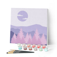 Charger l'image dans la galerie, Mini Peinture par Numéros petit format 20x20cm avec cadre Forêt de Sapins
