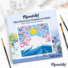 Charger l'image dans la galerie, Mini Peinture par Numéros 20x20cm avec cadre Le Mont Fuji