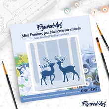 Charger l'image dans la galerie, Mini Peinture par Numéros 20x20cm avec cadre Rencontre de Cerfs