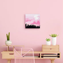 Charger l'image dans la galerie, Mini Peinture par Numéros 20x20cm avec cadre New York sous un Ciel rosé