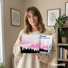 Charger l'image dans la galerie, Mini Peinture par Numéros 20x20cm avec cadre New York sous un Ciel rosé