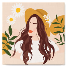 Charger l'image dans la galerie, Mini Peinture par Numéros 20x20cm avec cadre Femme et Marguerites