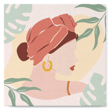 Charger l'image dans la galerie, Mini Peinture par Numéros 20x20cm avec cadre Femme au Turban de profil