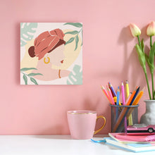 Charger l'image dans la galerie, Mini Peinture par Numéros 20x20cm avec cadre Femme au Turban de profil