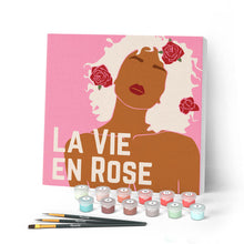 Charger l'image dans la galerie, Mini Peinture par Numéros petit format 20x20cm avec cadre La Vie en Rose