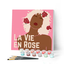 Charger l'image dans la galerie, Mini Peinture par Numéros petit format 20x20cm avec cadre La Vie en Rose