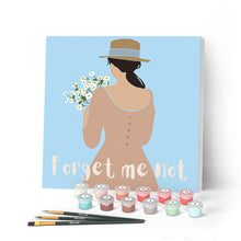 Charger l'image dans la galerie, Mini Peinture par Numéros petit format 20x20cm avec cadre Forget me not