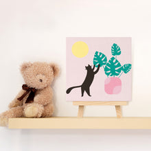 Charger l'image dans la galerie, Mini Peinture par Numéros 20x20cm avec cadre Chaton et plante au Soleil