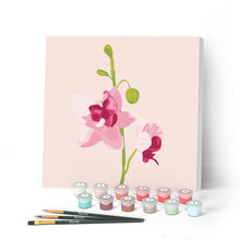 Charger l'image dans la galerie, Mini Peinture par Numéros petit format 20x20cm avec cadre Orchidée