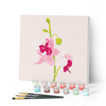 Charger l'image dans la galerie, Mini Peinture par Numéros petit format 20x20cm avec cadre Orchidée