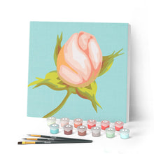 Charger l'image dans la galerie, Mini Peinture par Numéros petit format 20x20cm avec cadre Fleur en bouton