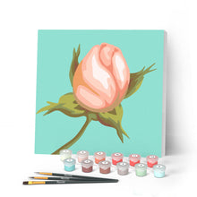 Charger l'image dans la galerie, Mini Peinture par Numéros petit format 20x20cm avec cadre Fleur en bouton