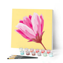 Charger l'image dans la galerie, Mini Peinture par Numéros petit format 20x20cm avec cadre Fleur rose