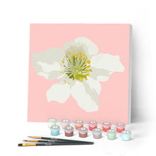 Charger l'image dans la galerie, Mini Peinture par Numéros petit format 20x20cm avec cadre Fleur d'Eglantier