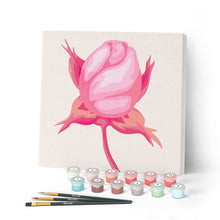 Charger l'image dans la galerie, Mini Peinture par Numéros petit format 20x20cm avec cadre Bouton de Rose