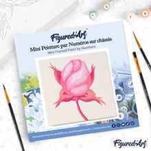 Charger l'image dans la galerie, Mini Peinture par Numéros 20x20cm avec cadre Bouton de Rose