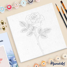 Charger l'image dans la galerie, Mini Peinture par Numéros 20x20cm avec cadre Rose sur Tige