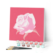 Charger l'image dans la galerie, Mini Peinture par Numéros petit format 20x20cm avec cadre Corolle de Rose