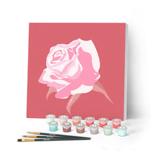 Charger l'image dans la galerie, Mini Peinture par Numéros petit format 20x20cm avec cadre Corolle de Rose