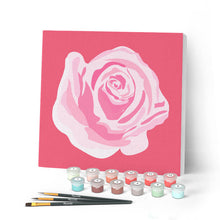 Charger l'image dans la galerie, Mini Peinture par Numéros petit format 20x20cm avec cadre Corolle de Rose 2