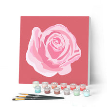 Charger l'image dans la galerie, Mini Peinture par Numéros petit format 20x20cm avec cadre Corolle de Rose 2