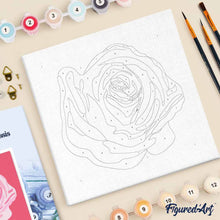 Charger l'image dans la galerie, Mini Peinture par Numéros 20x20cm avec cadre Corolle de Rose 2
