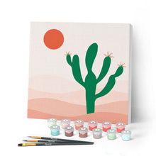 Charger l'image dans la galerie, Mini Peinture par Numéros petit format 20x20cm avec cadre Cactus