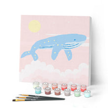 Charger l'image dans la galerie, Mini Peinture par Numéros petit format 20x20cm avec cadre Baleine à bosse