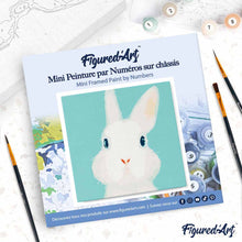 Charger l'image dans la galerie, Mini Peinture par Numéros 20x20cm avec cadre Lapin blanc
