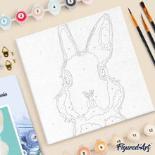 Charger l'image dans la galerie, Mini Peinture par Numéros 20x20cm avec cadre Lapin blanc