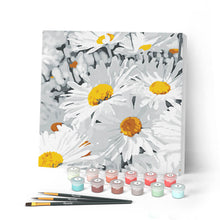 Charger l'image dans la galerie, Mini Peinture par Numéros petit format 20x20cm avec cadre Jolies Marguerites
