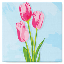 Charger l'image dans la galerie, Mini Peinture par Numéros 20x20cm avec cadre Tulipes et Ciel bleu