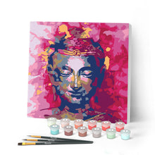 Charger l'image dans la galerie, Mini Peinture par Numéros petit format 20x20cm avec cadre Bouddha précieux