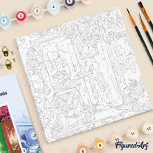 Charger l'image dans la galerie, Mini Peinture par Numéros 20x20cm avec cadre Entrée fleurie