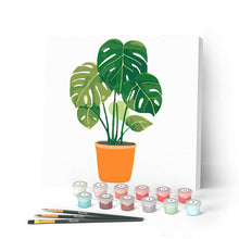 Charger l'image dans la galerie, Mini Peinture par Numéros petit format 20x20cm avec cadre Plante Verte