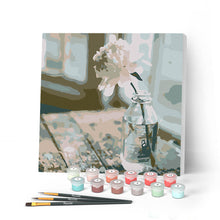 Charger l'image dans la galerie, Mini Peinture par Numéros 20x20cm avec cadre Fleur Blanche