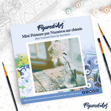 Charger l'image dans la galerie, Mini Peinture par Numéros 20x20cm avec cadre Fleur Blanche