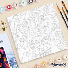 Charger l'image dans la galerie, Mini Peinture par Numéros 20x20cm avec cadre Lion Pop Art