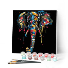 Charger l'image dans la galerie, Mini Peinture par Numéros petit format 20x20cm avec cadre Elephant