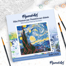 Charger l'image dans la galerie, Mini Peinture par Numéros 20x20cm avec cadre Van Gogh Nuit Etoilée