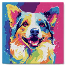Charger l'image dans la galerie, Mini Peinture par Numéros 20x20cm avec cadre Chien Abstrait Pop Art