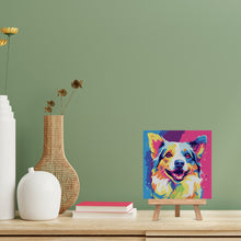Charger l'image dans la galerie, Mini Peinture par Numéros 20x20cm avec cadre Chien Abstrait Pop Art