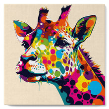 Charger l'image dans la galerie, Mini Peinture par Numéros 20x20cm avec cadre Girafe Abstraite Pop Art