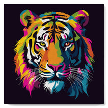Charger l'image dans la galerie, Mini Peinture par Numéros 20x20cm avec cadre Tigre Abstrait Pop Art